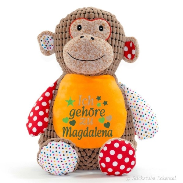 Stofftier Affe bestickt mit Namen